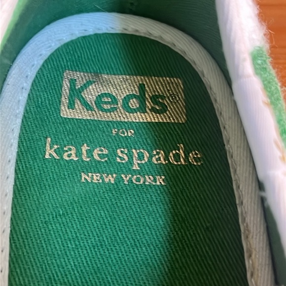 Keds x Kate Spade Kickstart Terry Sneakers green white striped Christmas size 7 - Picture 8 of 12